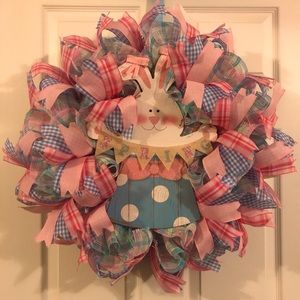 Homemade Spring Easter Bunny Wreath